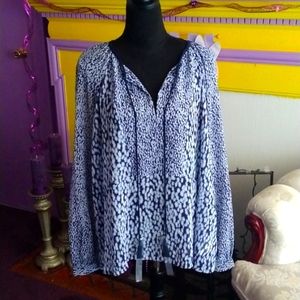 MICHAEL KORS WOMEN'S BLOUSE BLUE EXTRA EXTRA LARGE. accepting offers
